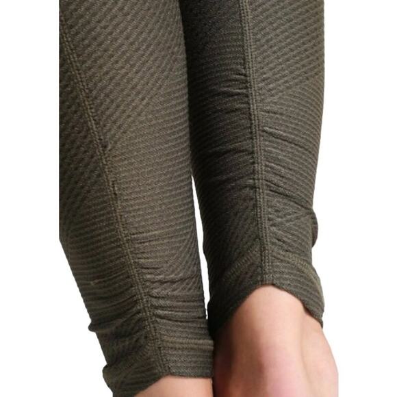 PRANA‎ Misty Jacquard Ruched Yoga Cargo Green Ankle Length Leggings Sz Small - Picture 4 of 7